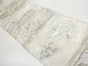 リサイクル　屋敷に木々模様織出し袋帯